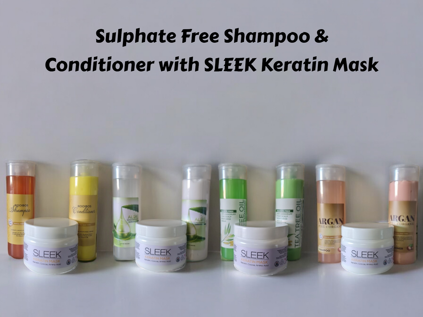 500ml Sulphate Free Shampoo & Conditioner With 250ml SLEEK Keratin Mask